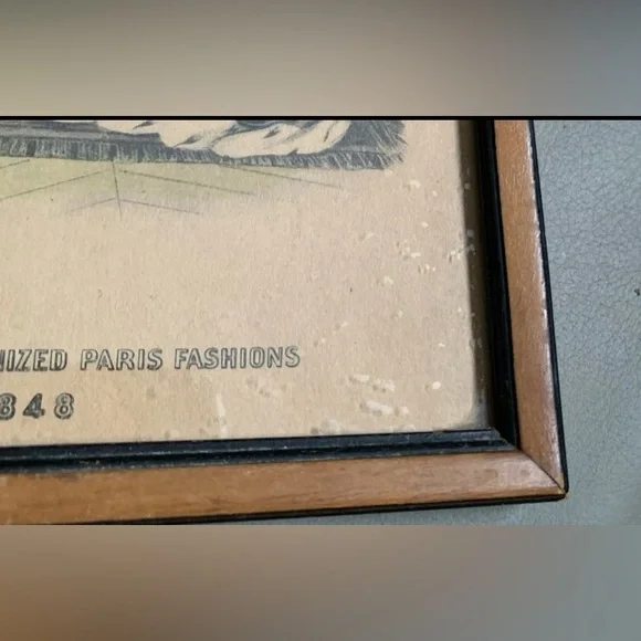 Godey Paris Fashion Print Wood Frame 7.5” x 6” Hook to Hang Godey’s Ladies VTG - Picture 10 of 10